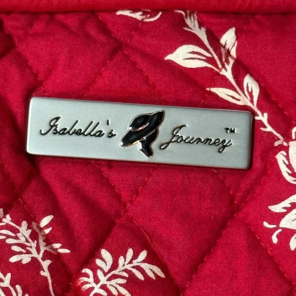Isabella's Journey Quilted Tote Bag Red White Floral Toile Jo Jo Collection
